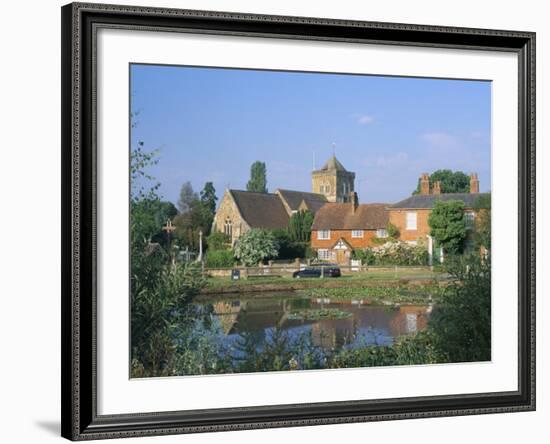 St. Mary's Church, Cottages and Village Sign, Chiddingfold, Haslemere, Surrey, England-Pearl Bucknall-Framed Photographic Print