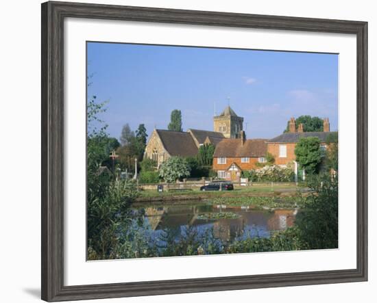 St. Mary's Church, Cottages and Village Sign, Chiddingfold, Haslemere, Surrey, England-Pearl Bucknall-Framed Photographic Print