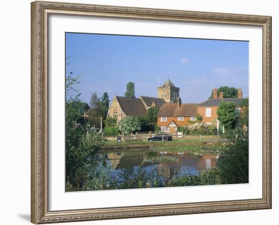 St. Mary's Church, Cottages and Village Sign, Chiddingfold, Haslemere, Surrey, England-Pearl Bucknall-Framed Photographic Print