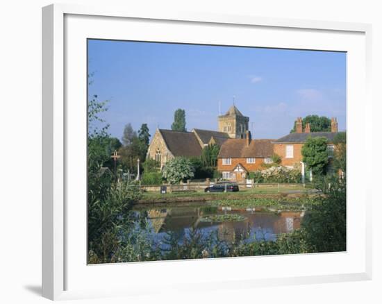 St. Mary's Church, Cottages and Village Sign, Chiddingfold, Haslemere, Surrey, England-Pearl Bucknall-Framed Photographic Print