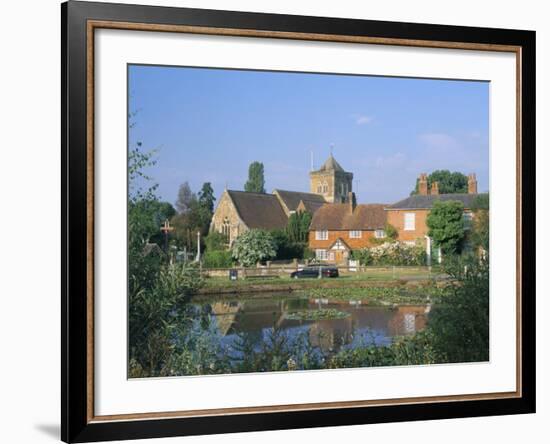 St. Mary's Church, Cottages and Village Sign, Chiddingfold, Haslemere, Surrey, England-Pearl Bucknall-Framed Photographic Print