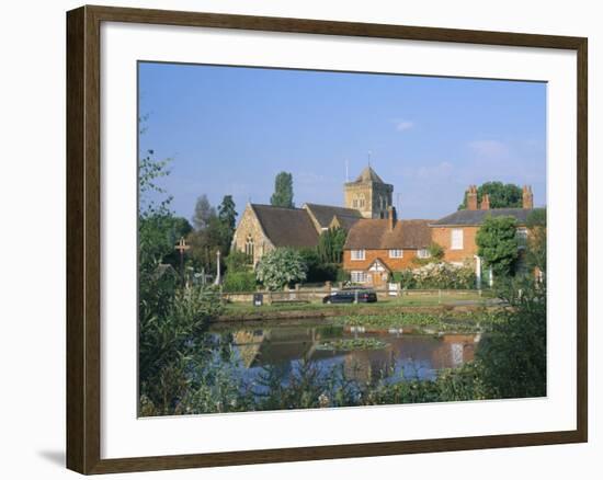 St. Mary's Church, Cottages and Village Sign, Chiddingfold, Haslemere, Surrey, England-Pearl Bucknall-Framed Photographic Print