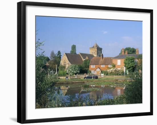 St. Mary's Church, Cottages and Village Sign, Chiddingfold, Haslemere, Surrey, England-Pearl Bucknall-Framed Photographic Print