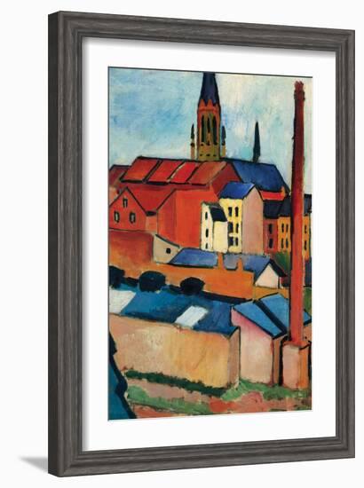 St. Mary's Church with Houses and Chimney-Auguste Macke-Framed Art Print