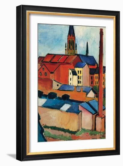 St. Mary's Church with Houses and Chimney-Auguste Macke-Framed Art Print