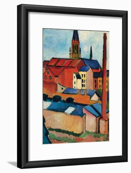 St. Mary's Church with Houses and Chimney-Auguste Macke-Framed Art Print