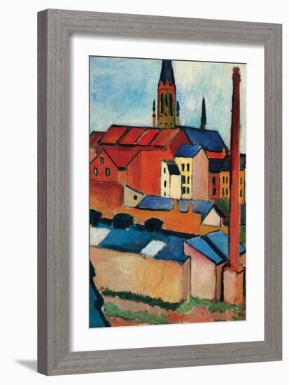 St. Mary's Church with Houses and Chimney-Auguste Macke-Framed Art Print