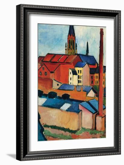 St. Mary's Church with Houses and Chimney-Auguste Macke-Framed Art Print