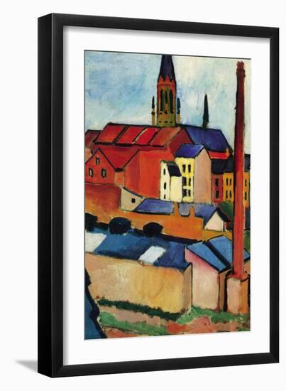 St. Mary's Church with Houses and Chimney-Auguste Macke-Framed Art Print