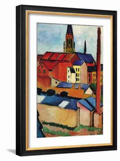 St. Mary's Church with Houses and Chimney-Auguste Macke-Framed Art Print