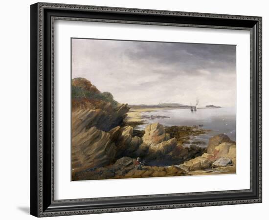 St. Mary's Island from Whitley Rocks, 1845-John Wilson Carmichael-Framed Giclee Print