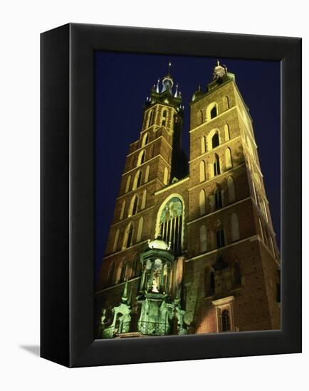 St. Marys Church, Rynek Glowny Town Sq, Krakow-Walter Bibikow-Framed Premier Image Canvas