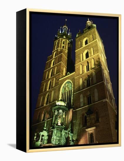 St. Marys Church, Rynek Glowny Town Sq, Krakow-Walter Bibikow-Framed Premier Image Canvas