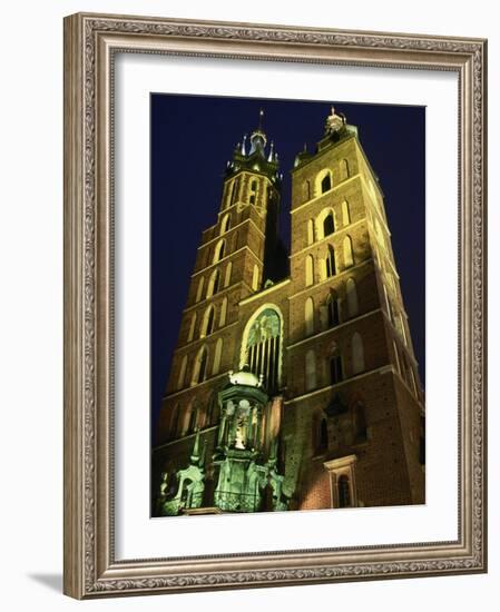 St. Marys Church, Rynek Glowny Town Sq, Krakow-Walter Bibikow-Framed Photographic Print