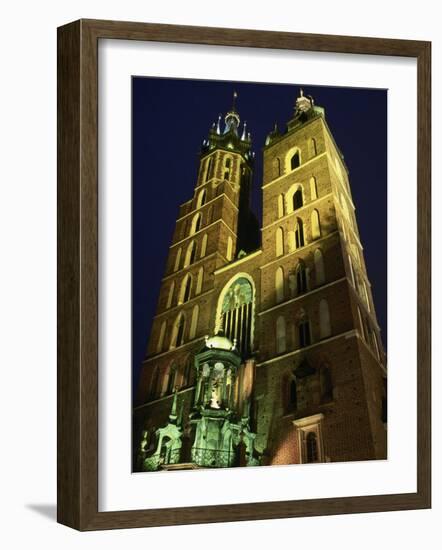 St. Marys Church, Rynek Glowny Town Sq, Krakow-Walter Bibikow-Framed Photographic Print