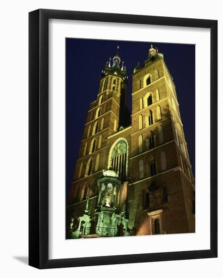 St. Marys Church, Rynek Glowny Town Sq, Krakow-Walter Bibikow-Framed Photographic Print