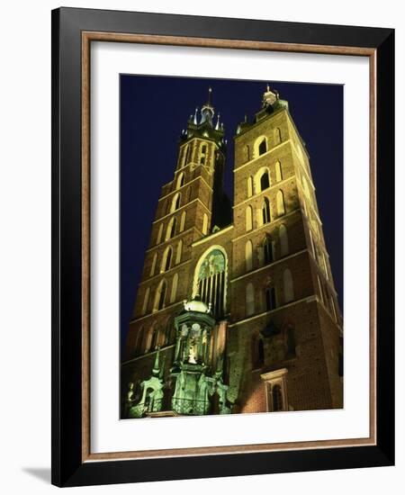 St. Marys Church, Rynek Glowny Town Sq, Krakow-Walter Bibikow-Framed Photographic Print