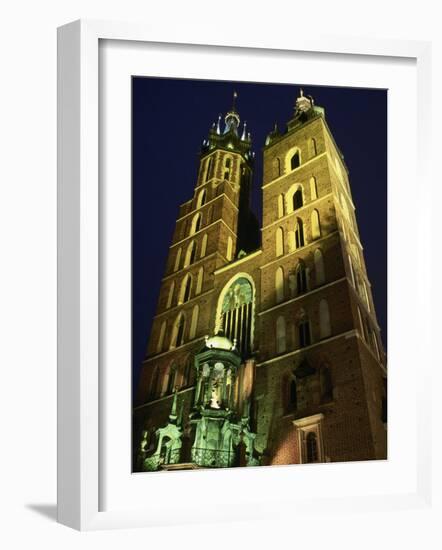 St. Marys Church, Rynek Glowny Town Sq, Krakow-Walter Bibikow-Framed Photographic Print