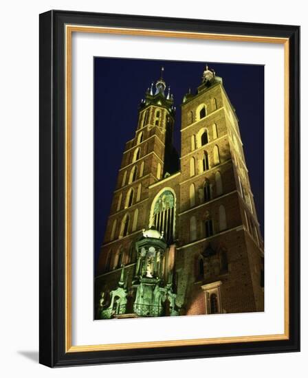 St. Marys Church, Rynek Glowny Town Sq, Krakow-Walter Bibikow-Framed Photographic Print