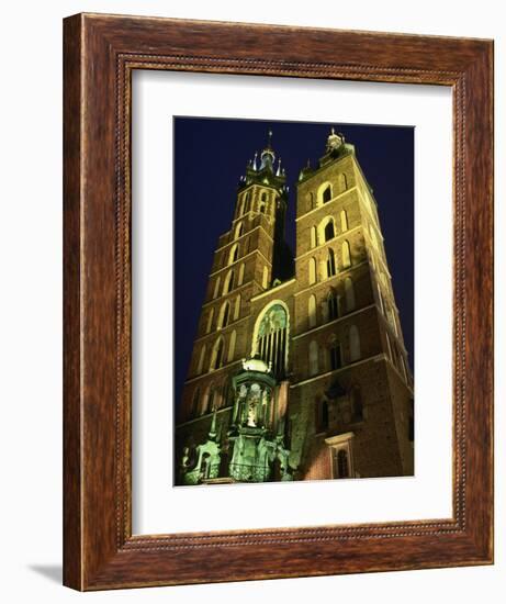 St. Marys Church, Rynek Glowny Town Sq, Krakow-Walter Bibikow-Framed Photographic Print