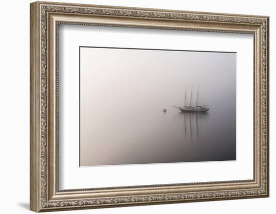 St. Marys, Georgia: a Sailboat on the River Outside the Cumberland National Seashore Ferry-Brad Beck-Framed Photographic Print