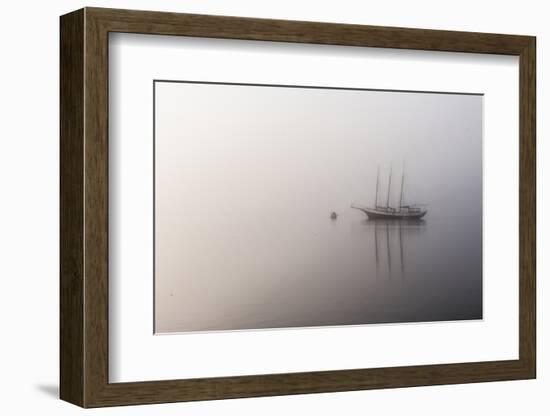 St. Marys, Georgia: a Sailboat on the River Outside the Cumberland National Seashore Ferry-Brad Beck-Framed Photographic Print