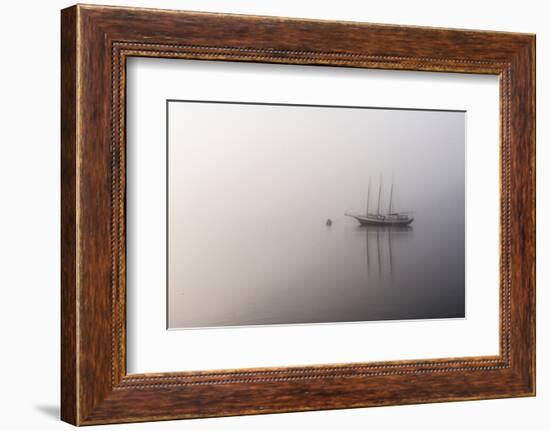 St. Marys, Georgia: a Sailboat on the River Outside the Cumberland National Seashore Ferry-Brad Beck-Framed Photographic Print