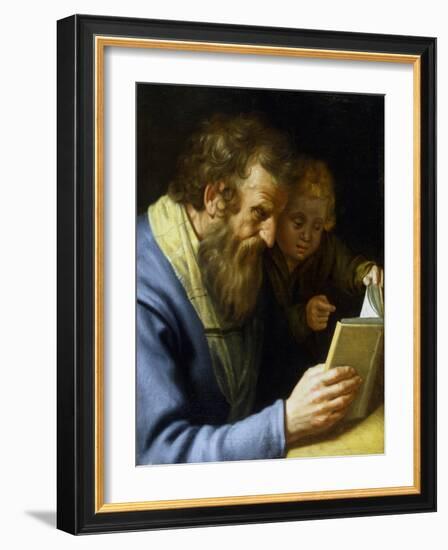 St Matthew and an Angel, 1621-Abraham Bloemaert-Framed Giclee Print