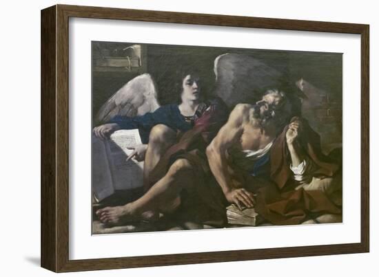 St Matthew and the Angel, 1621-23-Guercino-Framed Giclee Print