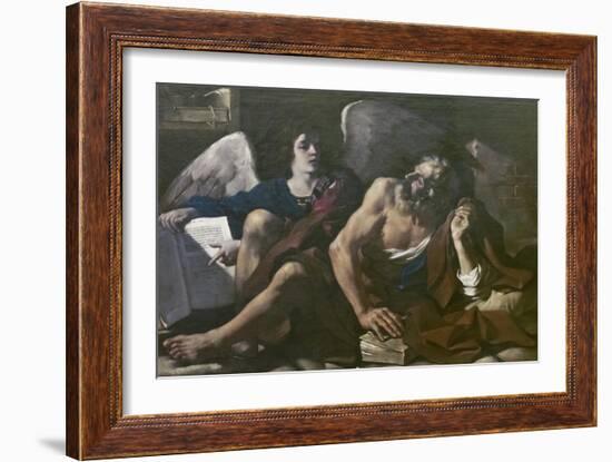St Matthew and the Angel, 1621-23-Guercino-Framed Giclee Print