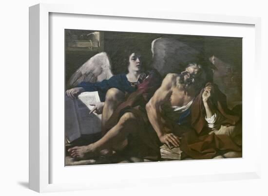 St Matthew and the Angel, 1621-23-Guercino-Framed Giclee Print