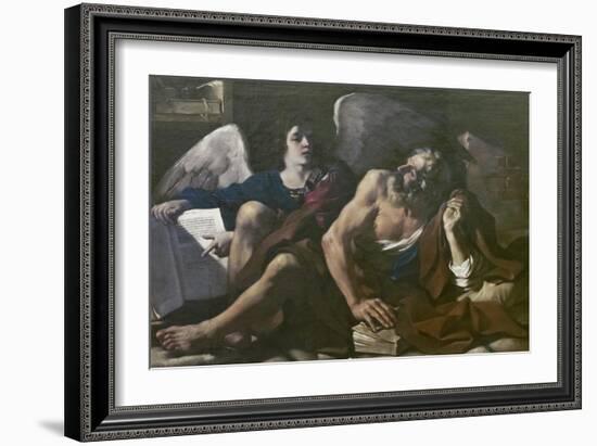 St Matthew and the Angel, 1621-23-Guercino-Framed Giclee Print