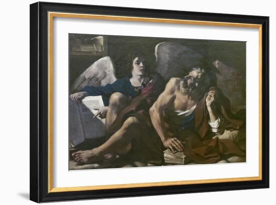 St Matthew and the Angel, 1621-23-Guercino-Framed Giclee Print