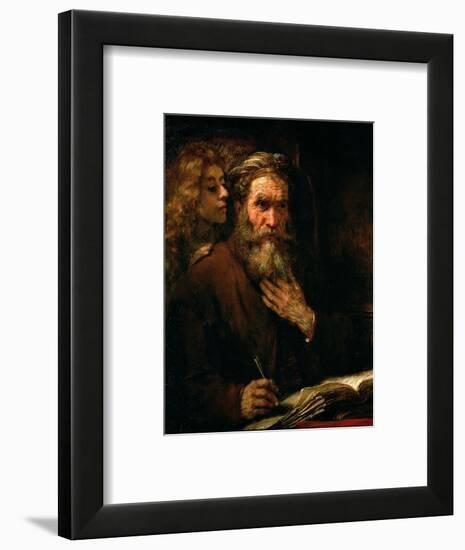 St. Matthew and the Angel, 1655-60-Rembrandt van Rijn-Framed Premium Giclee Print