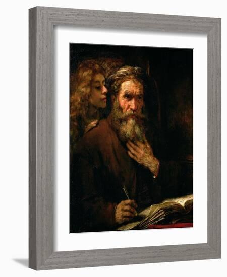 St. Matthew and the Angel, 1655-60-Rembrandt van Rijn-Framed Giclee Print