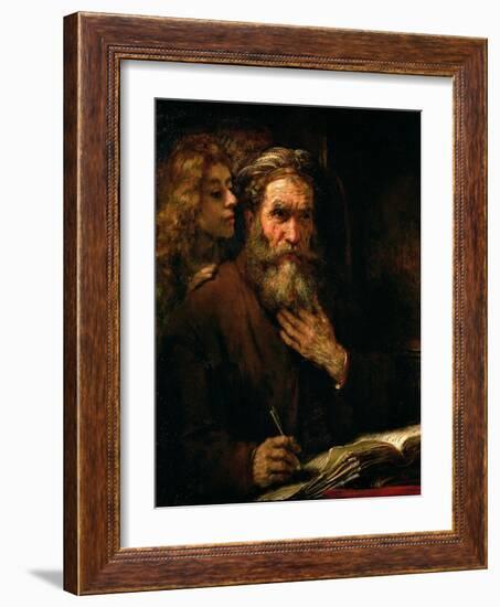 St. Matthew and the Angel, 1655-60-Rembrandt van Rijn-Framed Giclee Print