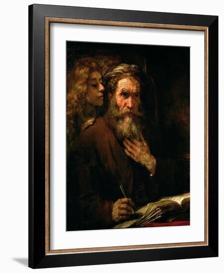 St. Matthew and the Angel, 1655-60-Rembrandt van Rijn-Framed Giclee Print