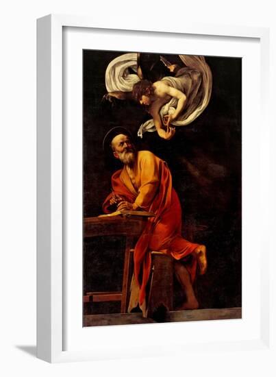 St. Matthew and the Angel-Caravaggio-Framed Art Print