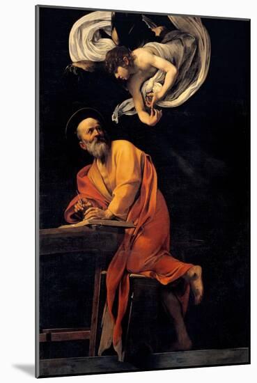 St. Matthew and the Angel-Caravaggio-Mounted Art Print