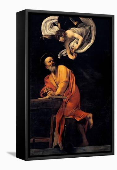 St. Matthew and the Angel-Caravaggio-Framed Stretched Canvas