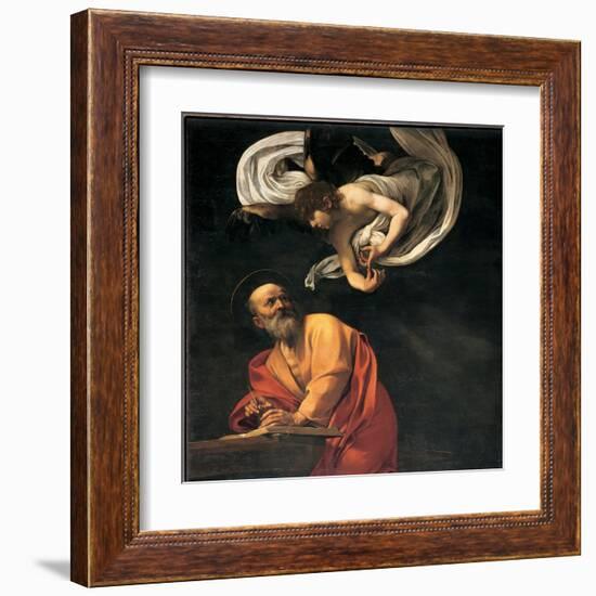 St. Matthew and the Angel-Caravaggio-Framed Art Print