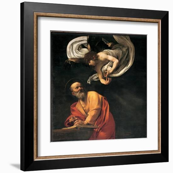 St. Matthew and the Angel-Caravaggio-Framed Art Print