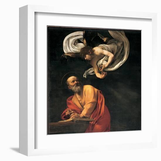 St. Matthew and the Angel-Caravaggio-Framed Art Print