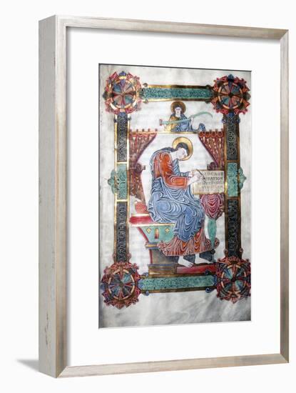 St. Matthew writing his Gospel, Anglo-Saxon work, c1062-65-Unknown-Framed Giclee Print