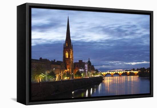 St Matthews Church and Old Bridge, Perth, Perth and Kinross, Scotland, 2010-Peter Thompson-Framed Premier Image Canvas
