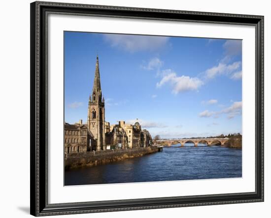 St Matthews Church and the River Tay, Perth, Perth and Kinross, Scotland-Mark Sunderland-Framed Photographic Print