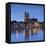 St Mauritius and St Katharina Cathedral and River Elbe at dusk, Magdeburg, Saxony-Anhalt, Germany-Ian Trower-Framed Premier Image Canvas