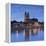 St Mauritius and St Katharina Cathedral and River Elbe at dusk, Magdeburg, Saxony-Anhalt, Germany-Ian Trower-Framed Premier Image Canvas