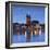 St Mauritius and St Katharina Cathedral and River Elbe at dusk, Magdeburg, Saxony-Anhalt, Germany-Ian Trower-Framed Photographic Print