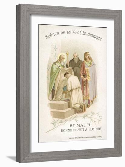 St Maurus Gives Florus His Habit-null-Framed Giclee Print